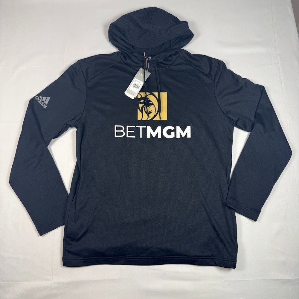 Adidas BetMGM Hoodie Mens Large Black Primegreen Performance Pullover NWT